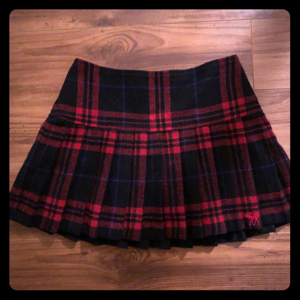 Abercrombie Wool Pleated Plaid Skirt Girls Size 10